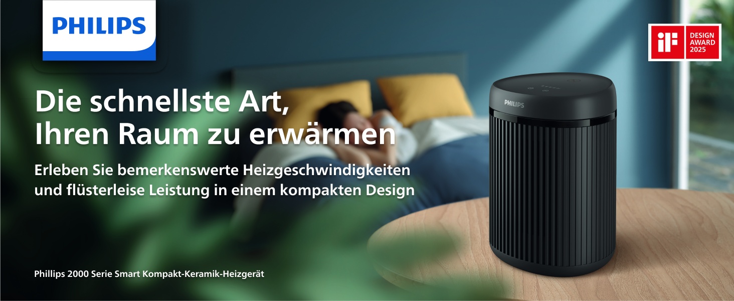 Керамічний тепловентилятор-товпчик Philips Smart 5000 серії, 2000 Вт, чорний