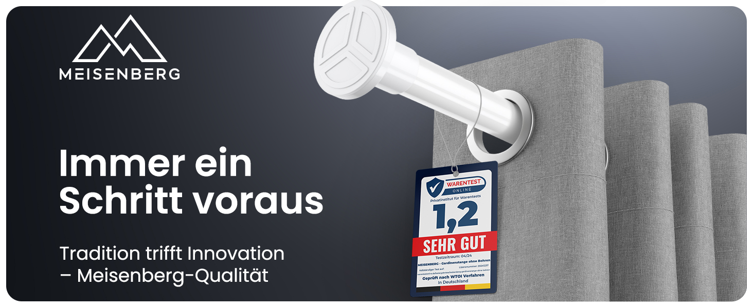 Телескопічна штанга для кріплення 260-310 см, Ø 25 мм, багатофункціональна штанга без свердління - для штор, душових завіс, ванної кімнати та балкону (90-160 см, біла)