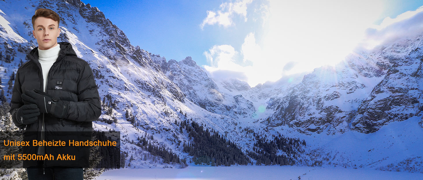 Гріючі рукавички для чоловіків та жінок з підтримкою сенсорного екрану, водонепроникні, USB-C, акумулятор 7.4V 5500mAh, для роботи на відкритому повітрі, преміум-якість (TG01, S)