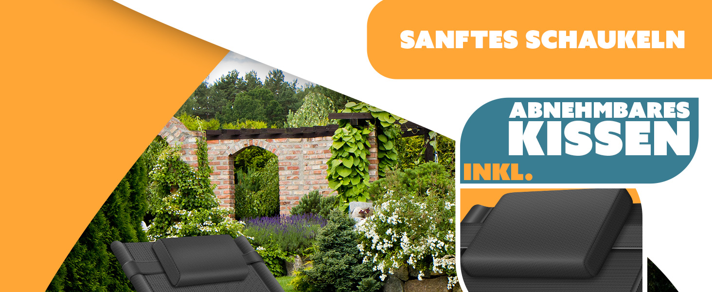 Крісло-шезлонг KESSER® для відпочинку на вулиці | Садове крісло-шезлонг | Стійке до погодних умов, витримує до 150 кг | Бежевий