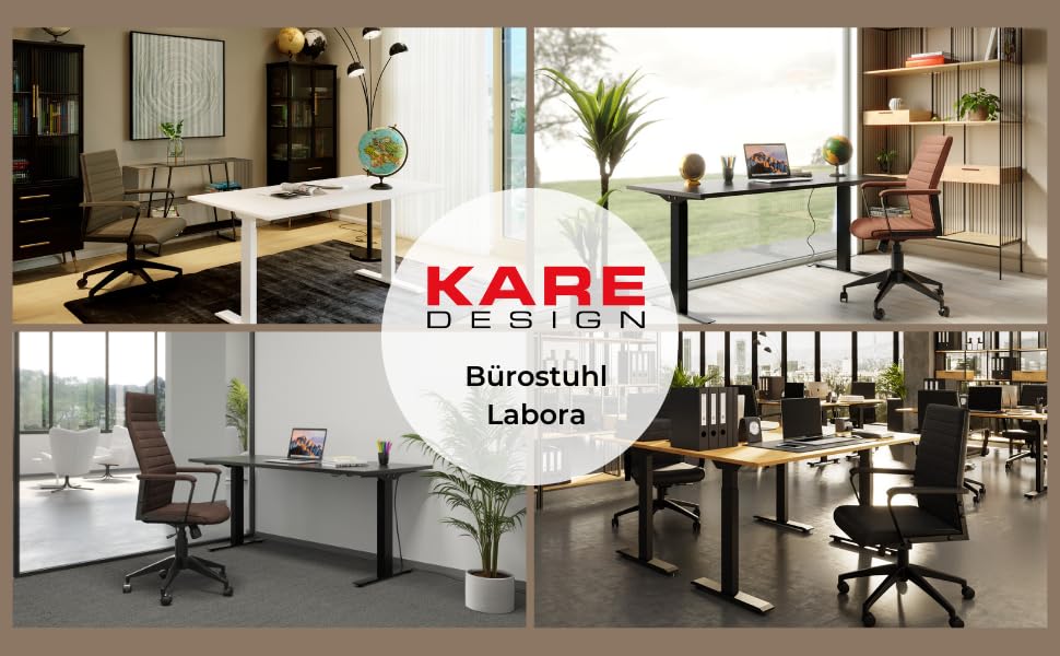 Крісло поворотне Kare Design Bureau Labora, регульоване по висоті, з підлокітниками, бежеве, 105x57x61см