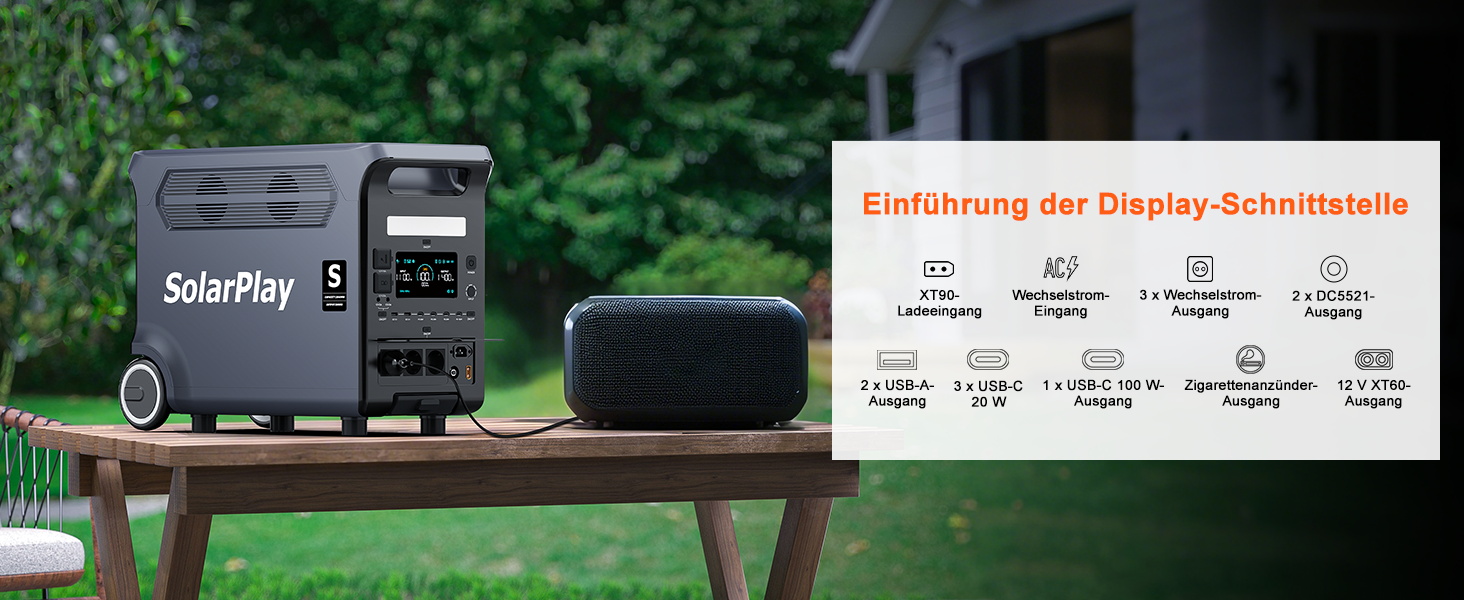 Портативна сонячна електростанція SolarPlay Q3600 з сонячною панеллю 200W, 2500W, 2304Wh LiFePO4, USB-порти, для кемпінгу, RV, надзвичайних ситуацій