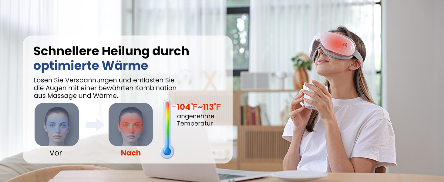 Масажер для очей Bob and Brad EyeOasis 2 з підігрівом, музикою та компресією. Електрична маска для очей для зняття темних кіл та сухості очей. Подарунок для чоловіків та жінок. Білий