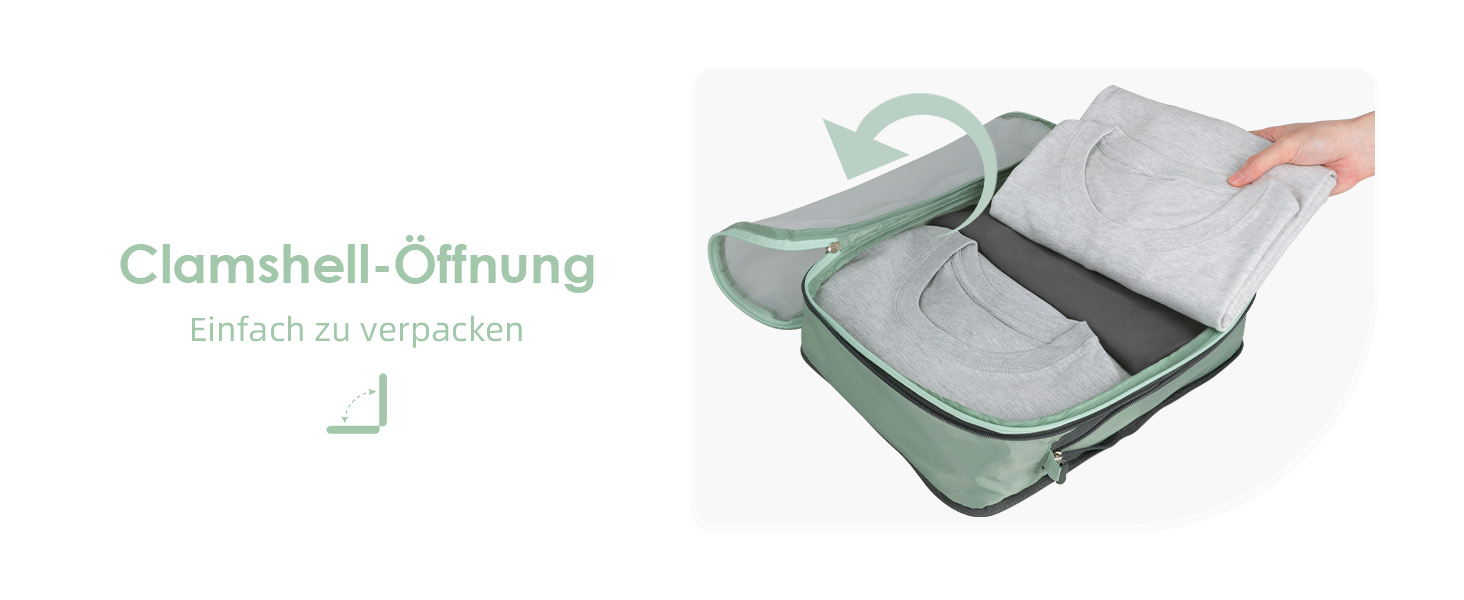 Набір компресійних органайзерів для одягу в подорожі Cipway, 6 шт, сітчасті легкі пакувальні куби для валізи та рюкзака, шавлієво-зелений