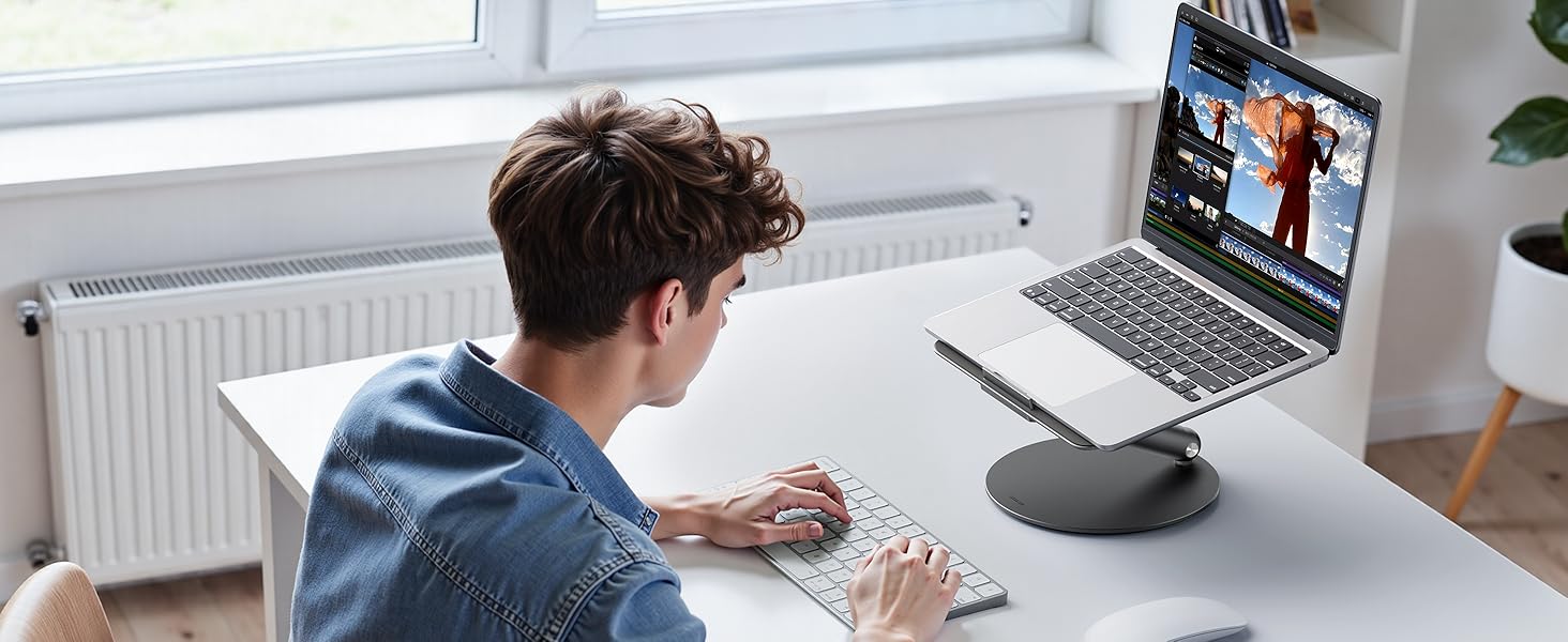 Стійка для ноутбука LULULOOK, регульована, 360° обертання, для MacBook, 10-17