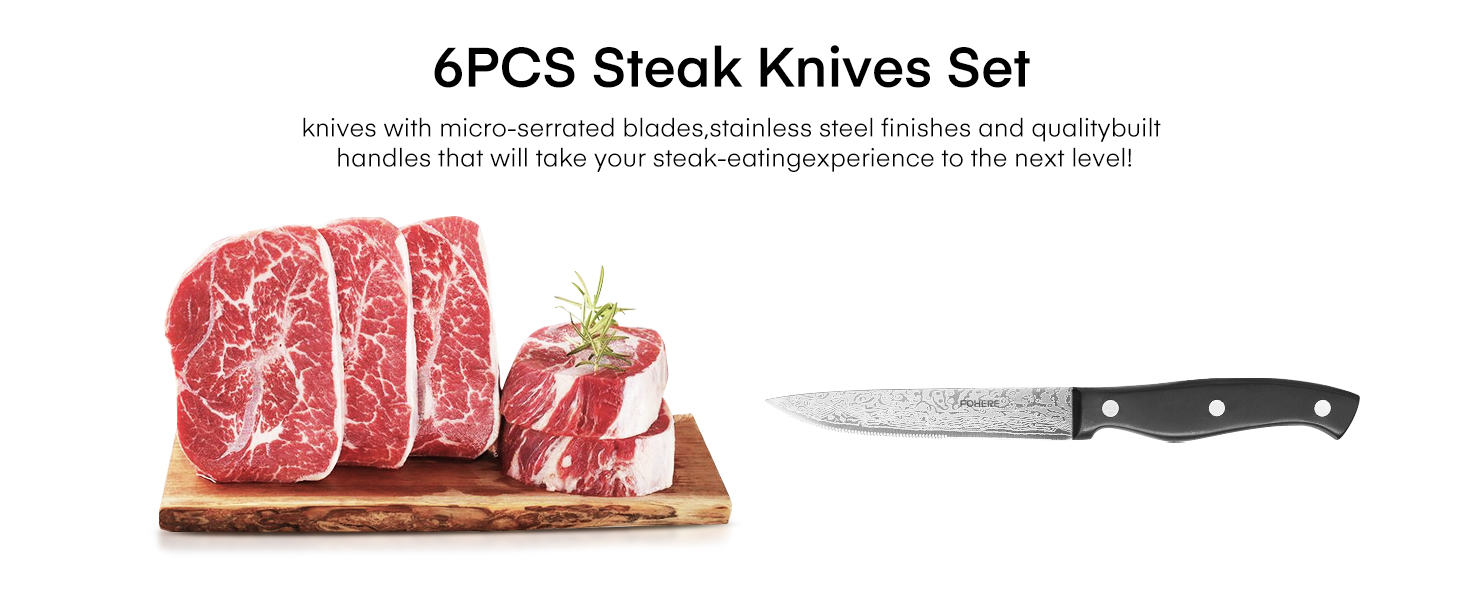 Набір ножів FOHERE 14 предметів з автозаточкою, кухонний набір з нержавіючої сталі, професійний, з ергономічними ручками