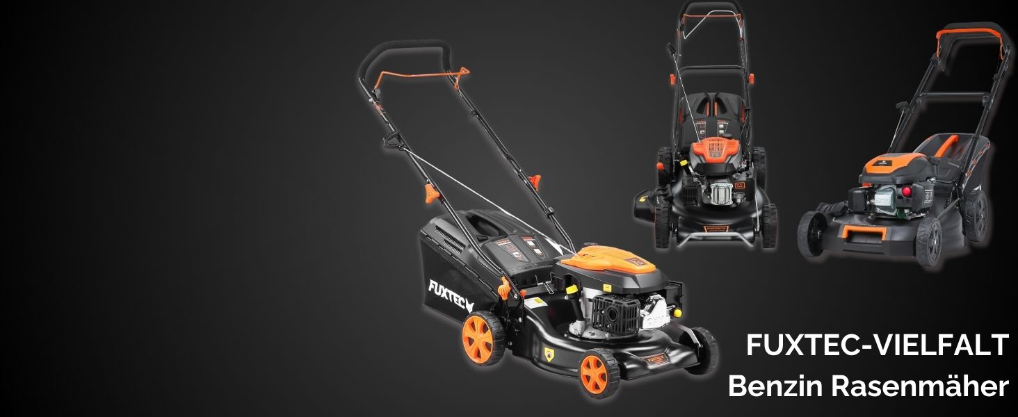 Бензинова газонокосилка FUXTEC FX-RM4646ECO 3в1 • 3,5PS, 2,6kW, 46см ширина зрізу, 50л травосбірник, мульчування, викид ззаду