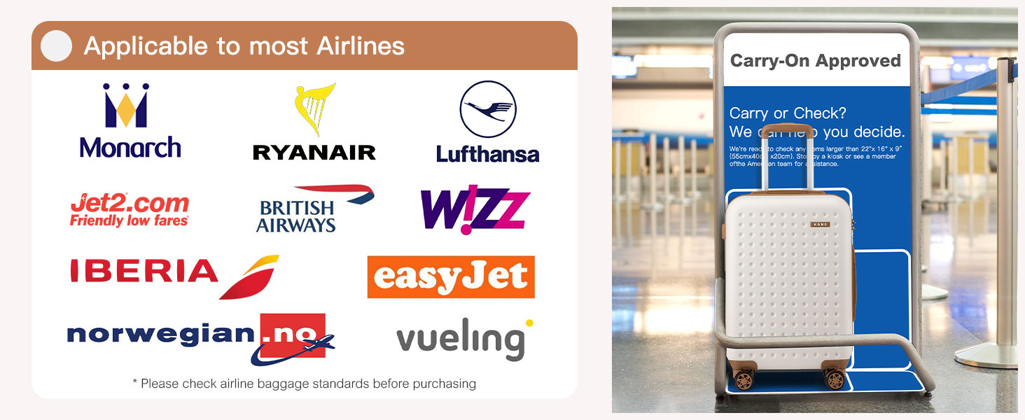 Валіза KONO з ABS пластику, 75 x 48 x 29 см, білий, з TSA замком