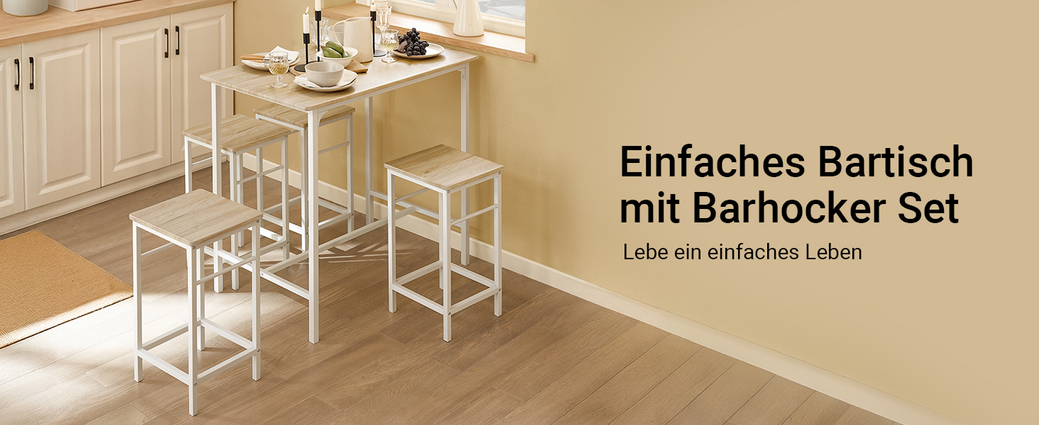 Набір обіднього столу SoBuy 3-в-1: стіл та 2 стільці для кухні, балкону, саду. Компактний, сучасний набір 100x60 см, білий/натуральний колір. OGT10-HG