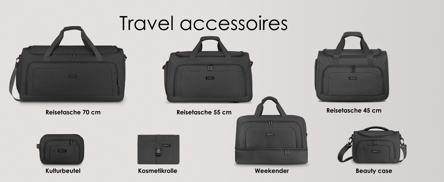 Набір валіз REDOLZ 3 шт. для жінок та чоловіків | Легкі та стійкі дорожні валізи з високоякісним softcase, 4 подвійні колеса, TSA-замок, розширювані (Essentials 12) Оливковий колір