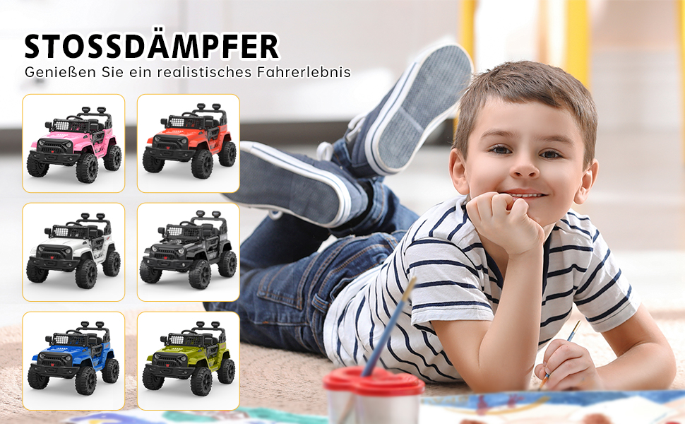 Дитячий електромобіль 12V з пультом, амортизацією, LED, Bluetooth, 2 швидкості, для дітей 3-8 років, білий