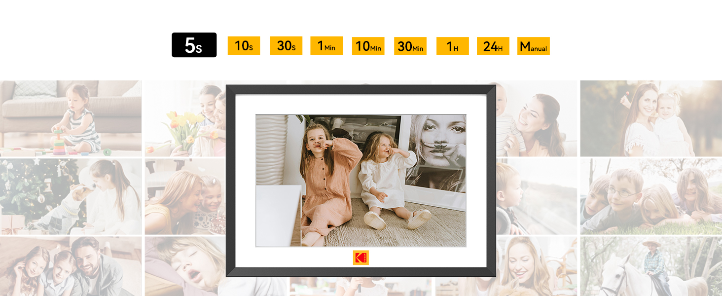Цифровий фоторамка Kodak 10 дюймів з Wi-Fi, 32GB, IPS HD сенсорний екран, автоповорот, чорний
