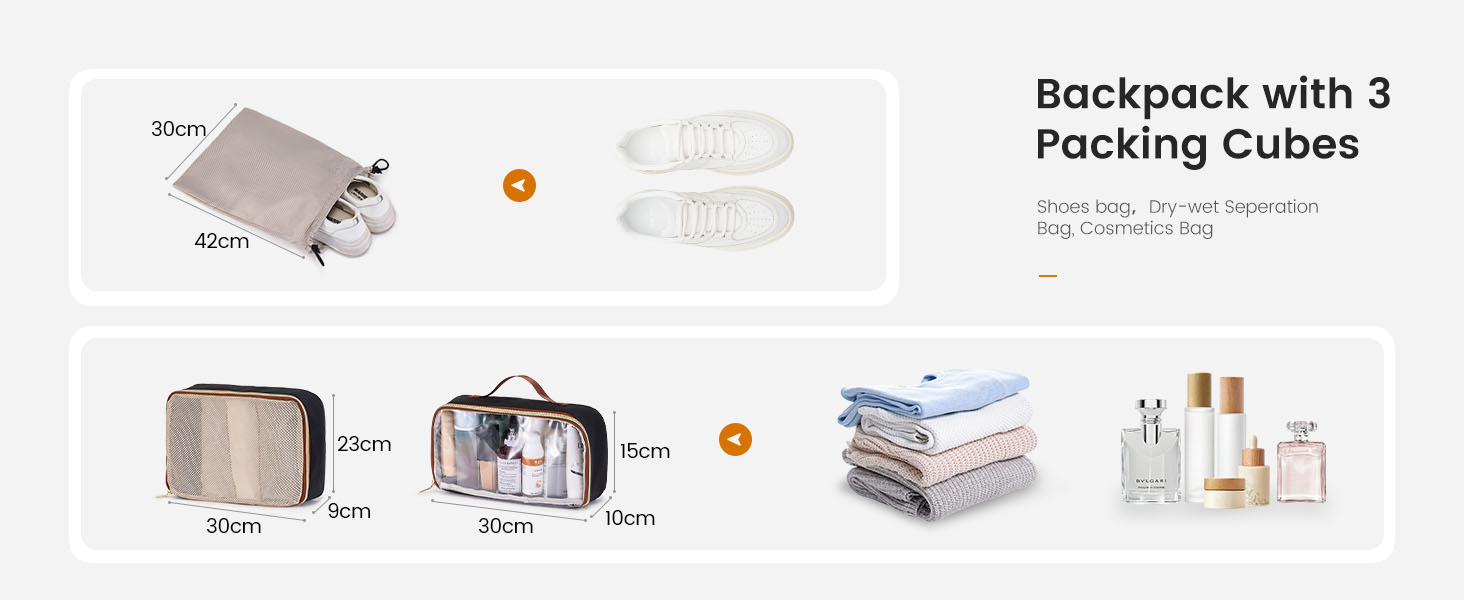 LOVEVOOK Рюкзак для ручної поклажі, 40L, чорний: для ноутбука 17.3