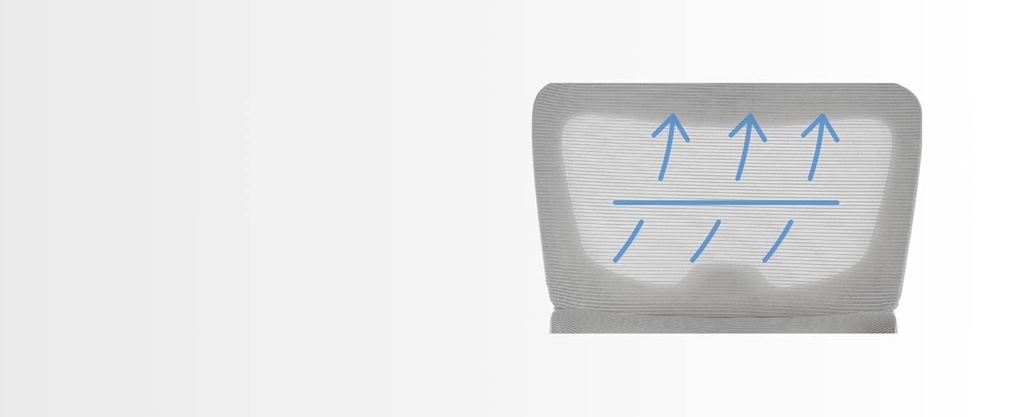 Офісний крісло SEEDWAVE з ергономічною підтримкою спини, регульованою підголівником та функцією гойдання, сірий та білий колір, до 150 кг