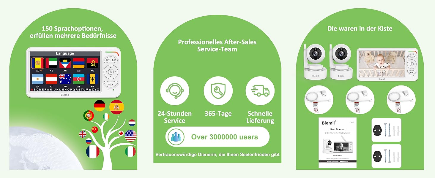 Відеоняня Blemil з 2 камерами, 6