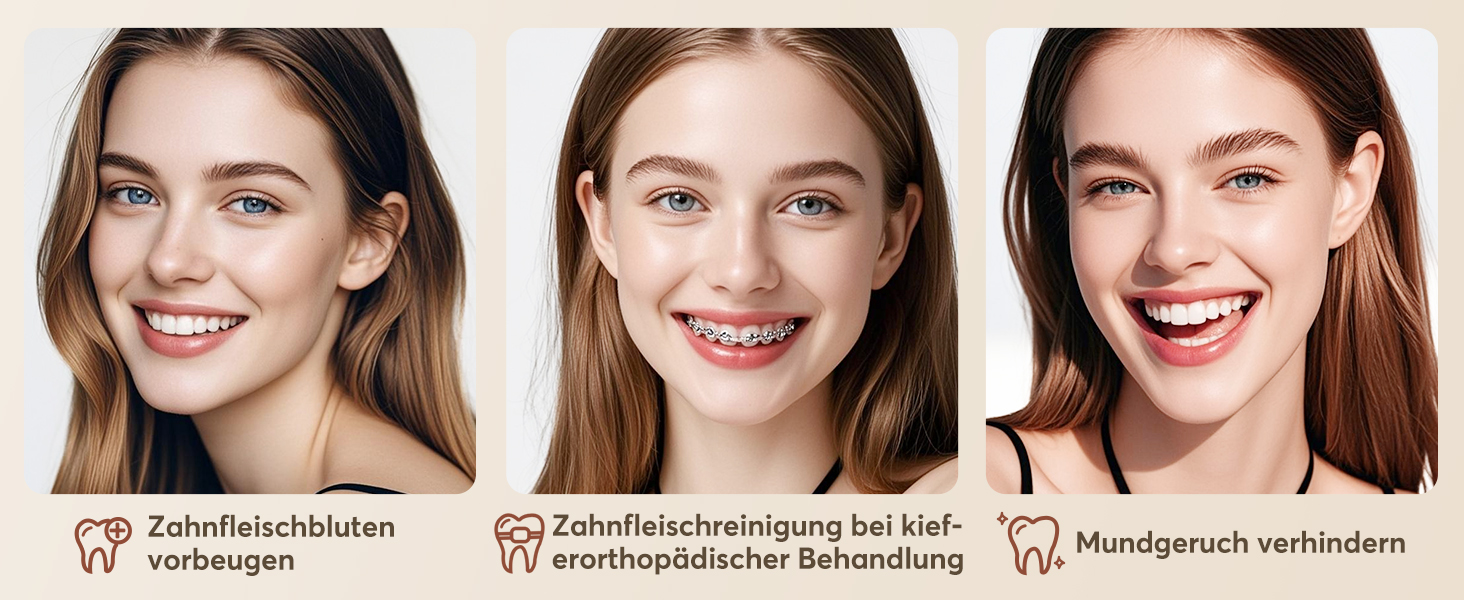 Іригатор для порожнини рота Munddusche - Тест-переможець 2024, професійний, з технологією мікробульбашок, регулювання тиску води, для чищення зубів та брекетів, білий