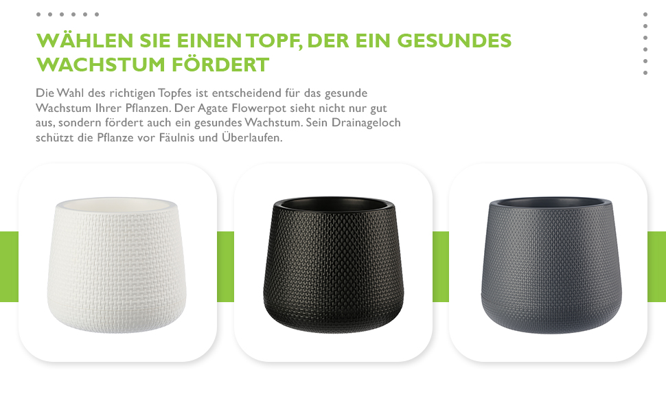 Верденія Горщик для квітів Агат Сірий, 23 см - пластиковий горщик для дому та саду