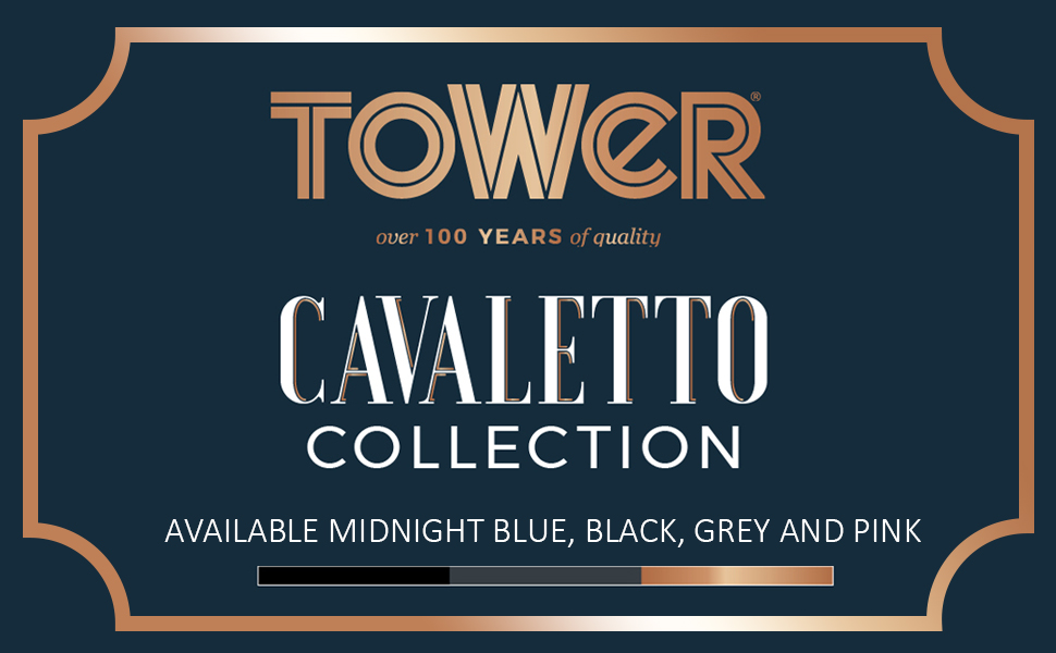 Подрібнювач для салатів Tower Cavaletto T12058MNB, 1 л, 350 Вт, Midnigth Blue & Roségold, для одноразового використання