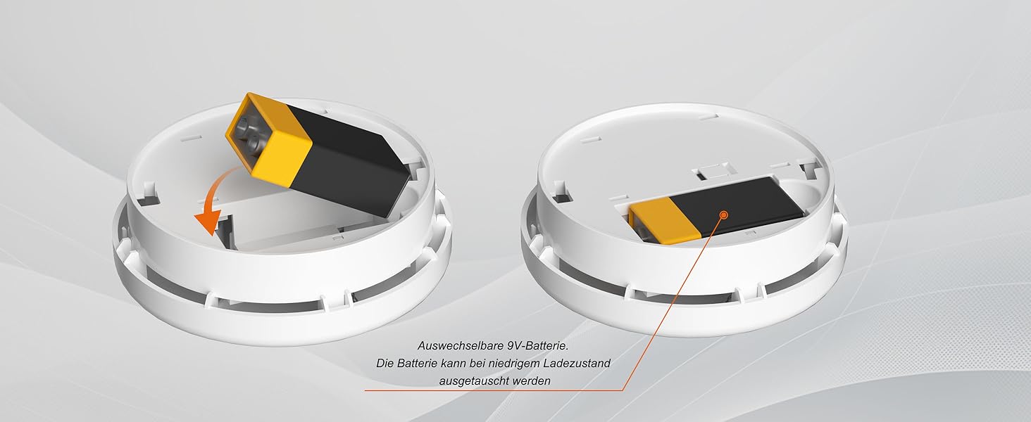 Датчик диму Rauchmelder з магнітною кріпленням, фотоелектричний, 10 років служби, змінна батарея, 4 шт. (4 шт.)