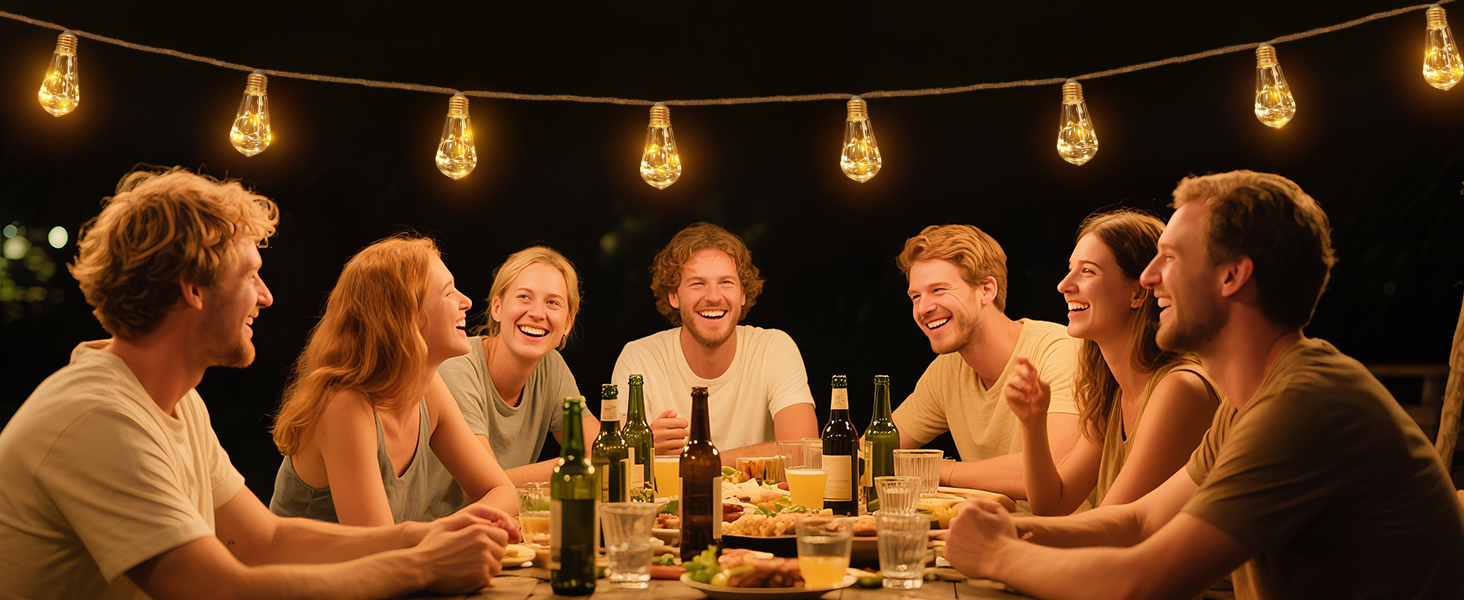 LED-гірлянда сонячна зовнішня 10м, 16+1 G40, диммування, 3 режими, пульт дистанційного керування, вологостійка, тепле світло, для саду, балкону, декору