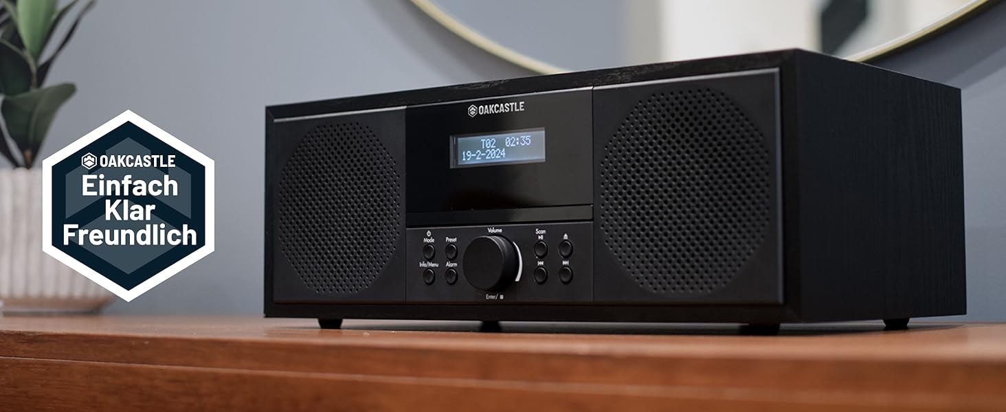 Вініловий програвач Oakcastle TT100 з Bluetooth 5.0, AUX, RCA, вбудованими динаміками, ретро-дизайн, адаптер 45 RPM, програвач платівок преміум-якості