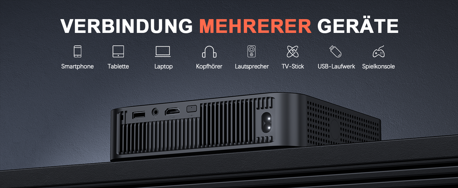 Портативний проєктор Mini Beamer 1080P Full HD 23000L з автофокусом, корекцією трапеції, WiFi6, Bluetooth та 4K підтримкою. Ідеальний для домашнього кінотеатру та підключення до телефону. 360° обертання, без додаткових додатків.