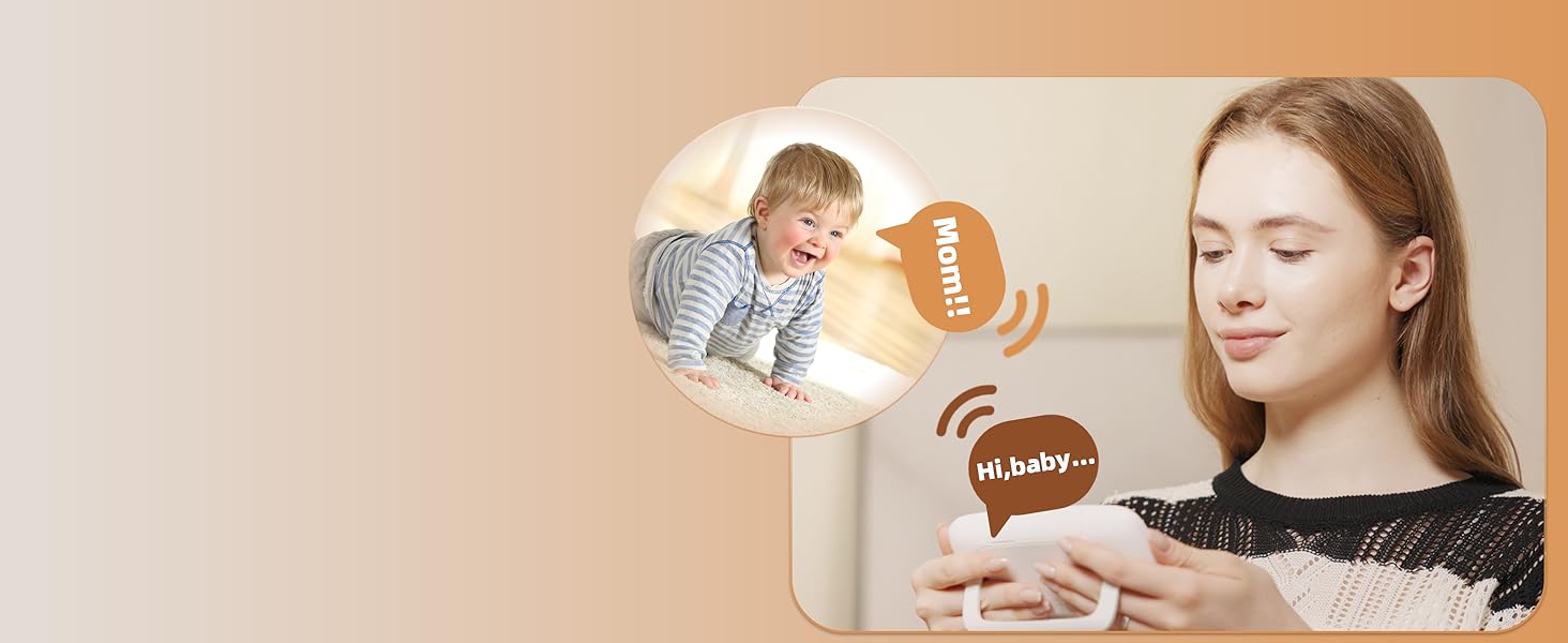 Відеоняня TakTark з камерою 5'' 720P IPS, поворот Pan-Tilt 300°, двосторонній зв'язок, нічний режим та моніторинг температури, VOX