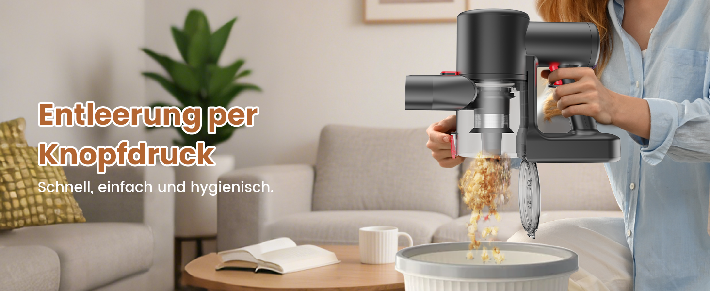 Версліф: Бездротовий акумуляторний пилосос 500W, 45 хв роботи, 40kPa, LED-дисплей, для дому та авто, синій