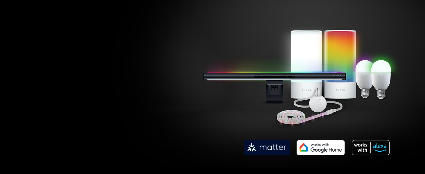 Razer Aether: Світлодіодна стрічка для монітора з RGB підсвічуванням - Чорний