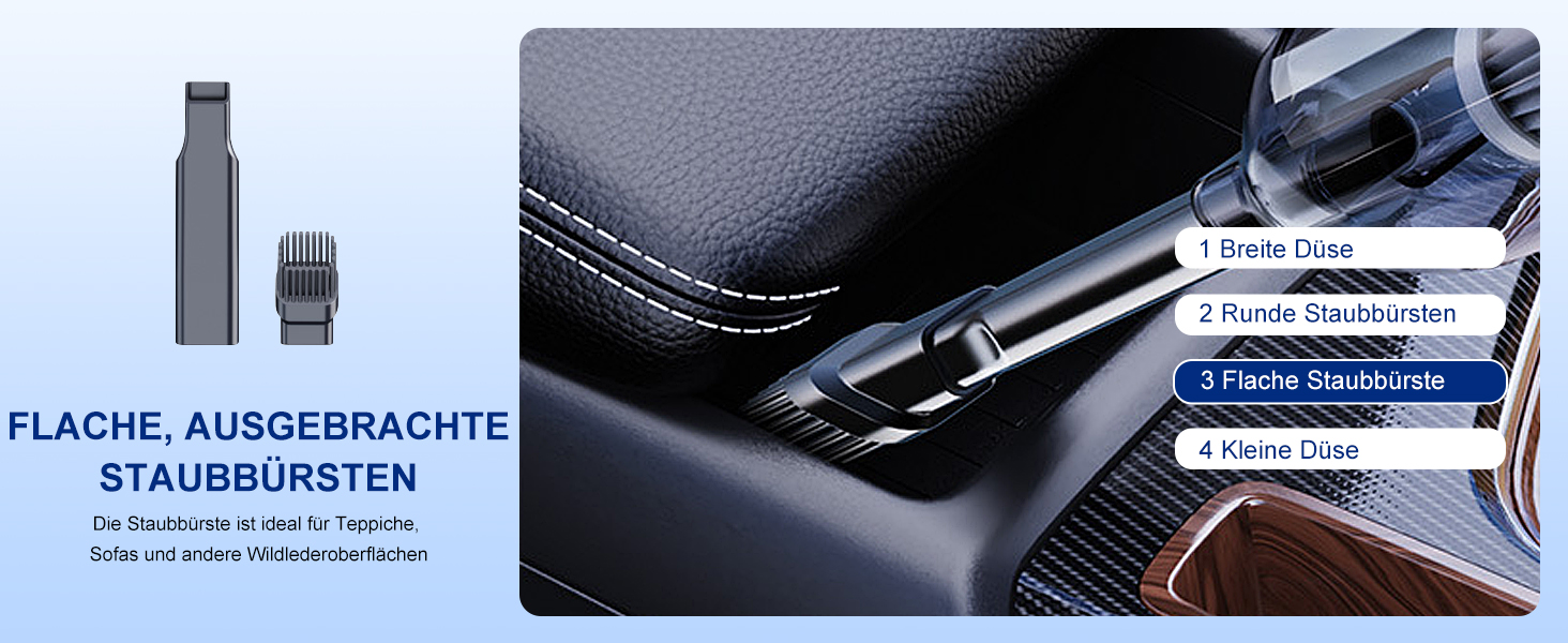 Акумуляторний ручний автомобільний пилосос 4 в 1, потужність 22000 Па, циклонна система, 3 режими всмоктування, портативний бездротовий пилосос для авто та шерсті тварин (Темно-сірий)