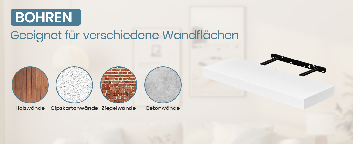 Набір настінних полиць 4 шт. білі, MDF, 40x14x3 см - для книг, декору, настінні стелажі