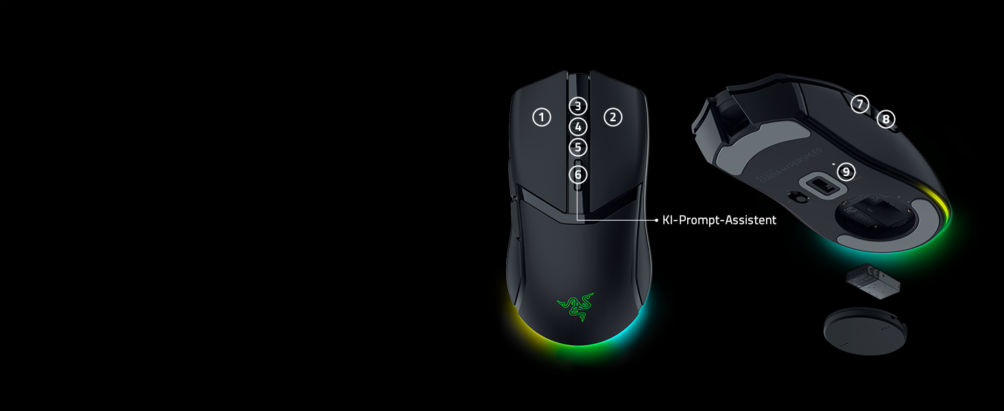 Ігрова миша Razer Cobra HyperSpeed: легка дротова миша з Chroma RGB, оптичними перемикачами 3-го покоління, вагою 57 г, чорна