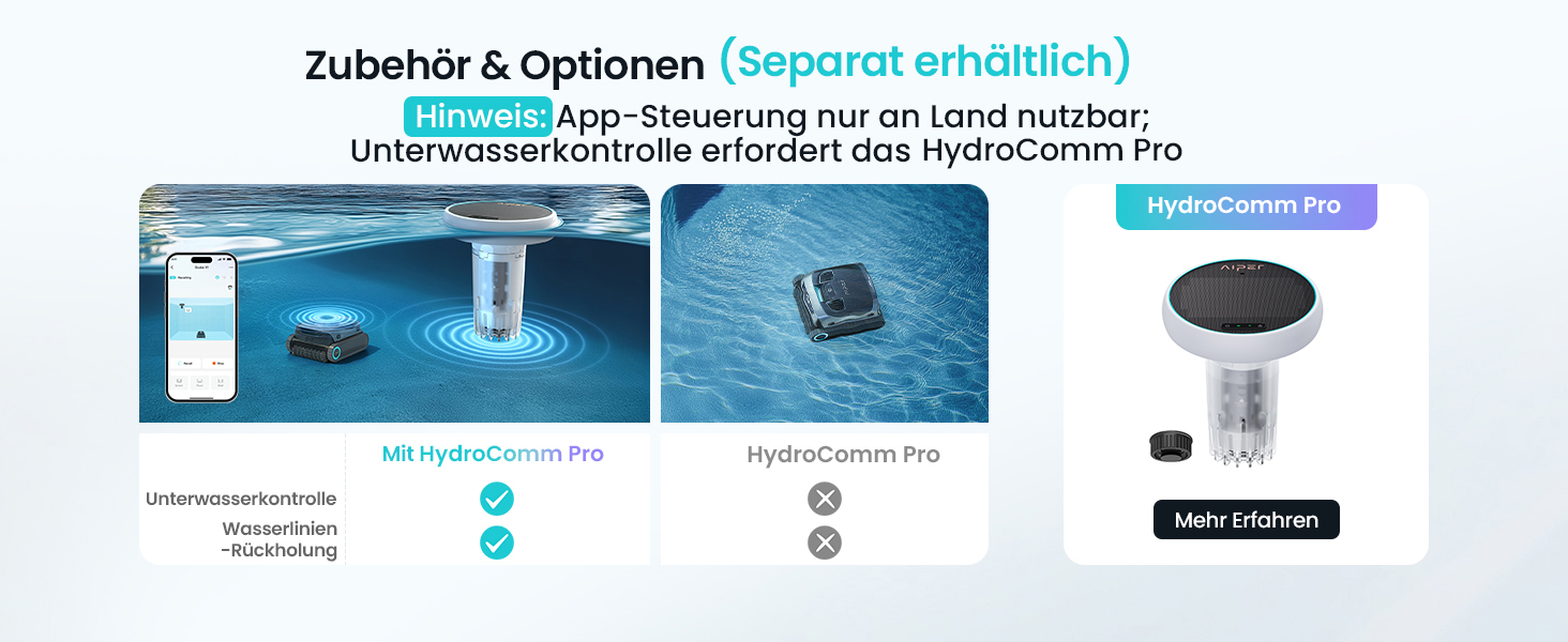 Робот-пилосос для басейну AIPER Scuba X1 з Wi-Fi, 25200 л/год, фільтр 3 мкм, для вбудованих басейнів, синій