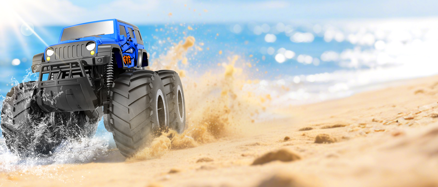 Радіокерований позашляховик Monstertruck 2.4GHz 4WD (до 15+ км/год) з двома акумуляторами, водонепроникний, для дітей від 6 років