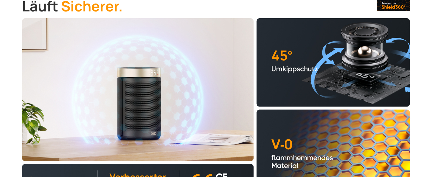 Електричний обігрівач Dreo Atom 316: тихий, керамічний, з термостатом та захистом, 1500W