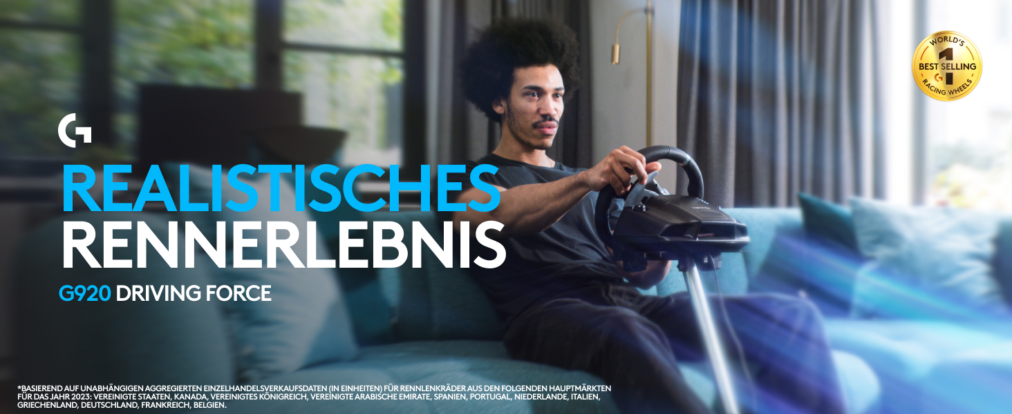 Logitech G920 Driving Force Racing Wheel – Ігровий кермо з Force Feedback 900°, педалі з нержавіючої сталі, для Xbox Series X|S, Xbox One, PC, Mac – Чорний