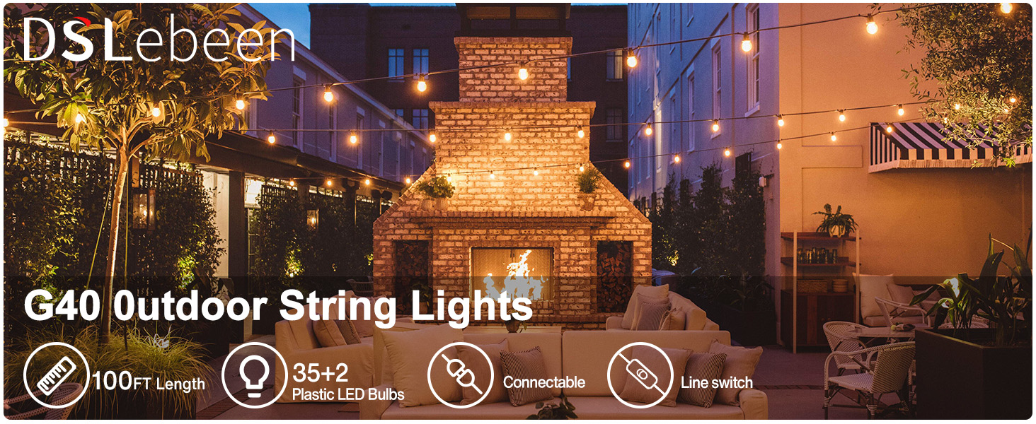 LED гірлянда для вулиці на батарейці з таймером, 9 метрів, 12 лампочок ST64, USB зарядка, 5000mAh, для декорування: сади, тераси, вікна, вечірки, весілля