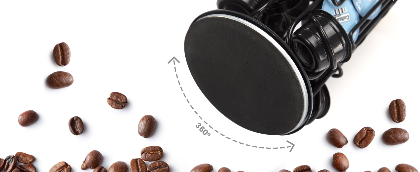 Тримач для капсул кави SYSYLY, сумісний з Tchibo Cafissimo, K Fee, ALDI Expressi, чорний, обертається