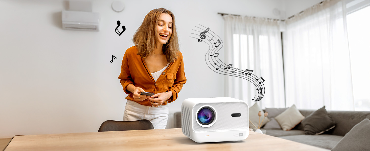 Відеопроектор Yaber L2s з нативним 1080P, автофокусом та WiFi 6/Bluetooth 5.1 для дому та мобільного перегляду