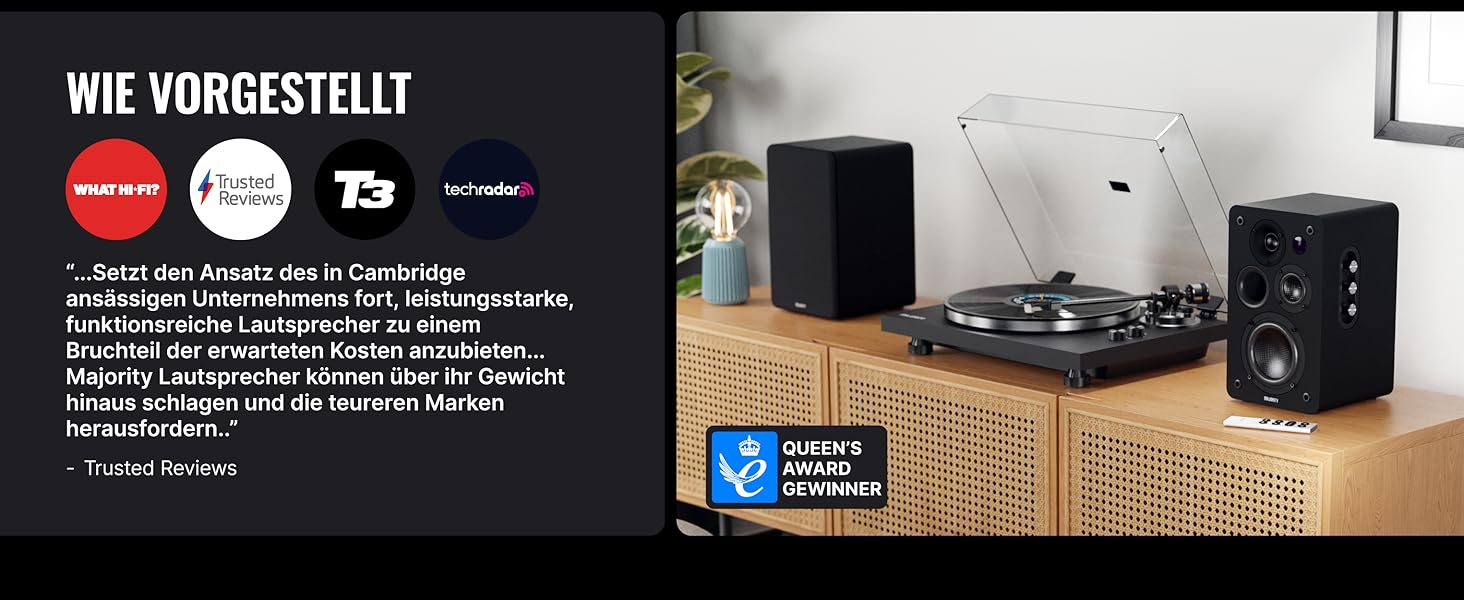 Активні Bluetooth-колонки Majority D100X 100W, вуглецеві драйвери, HDMI ARC, RCA, Optical, Phono, AUX, білі