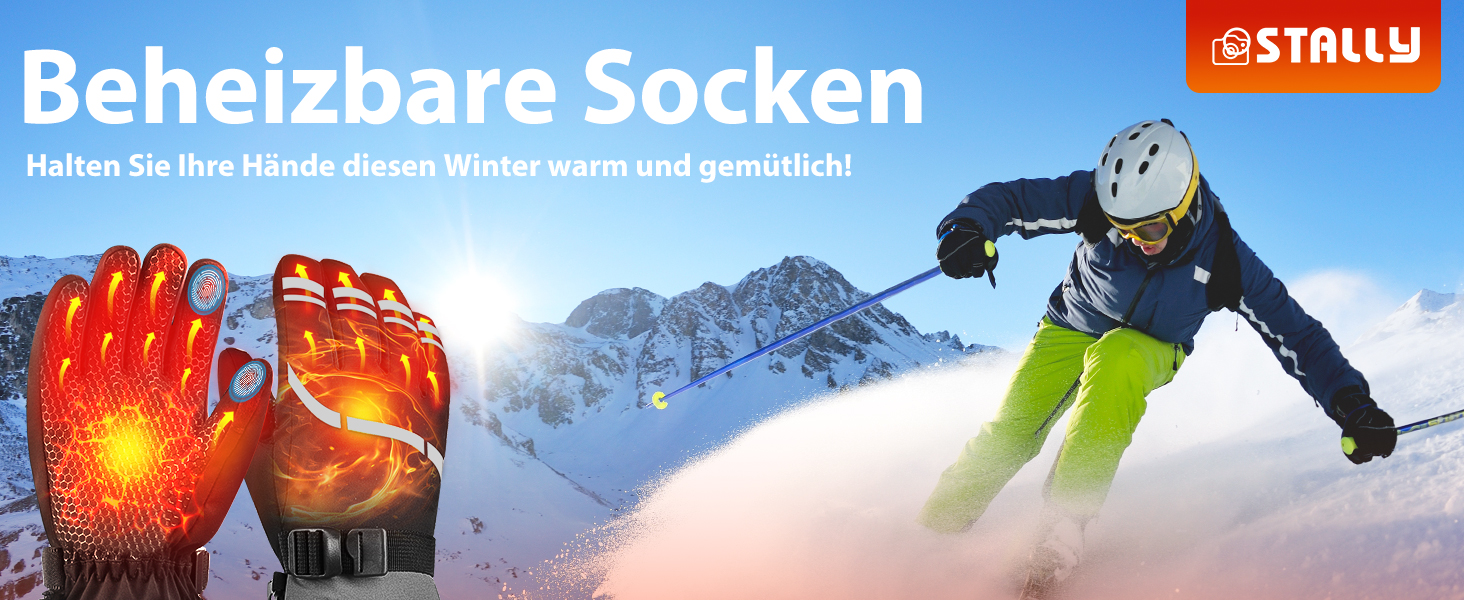 Гріючі рукавички з акумулятором 7.4V 6400mAh USB, 3 режими нагріву, водонепроникні рукавички з підігрівом для зимових видів спорту, катання на лижах, мотоциклі, велосипеді та піших прогулянок