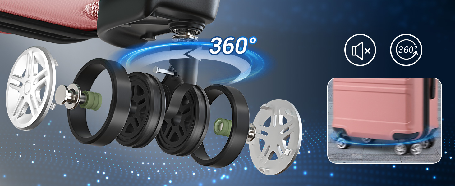 KONO Чемодан-Тролей Рожеве Золото (55 см)