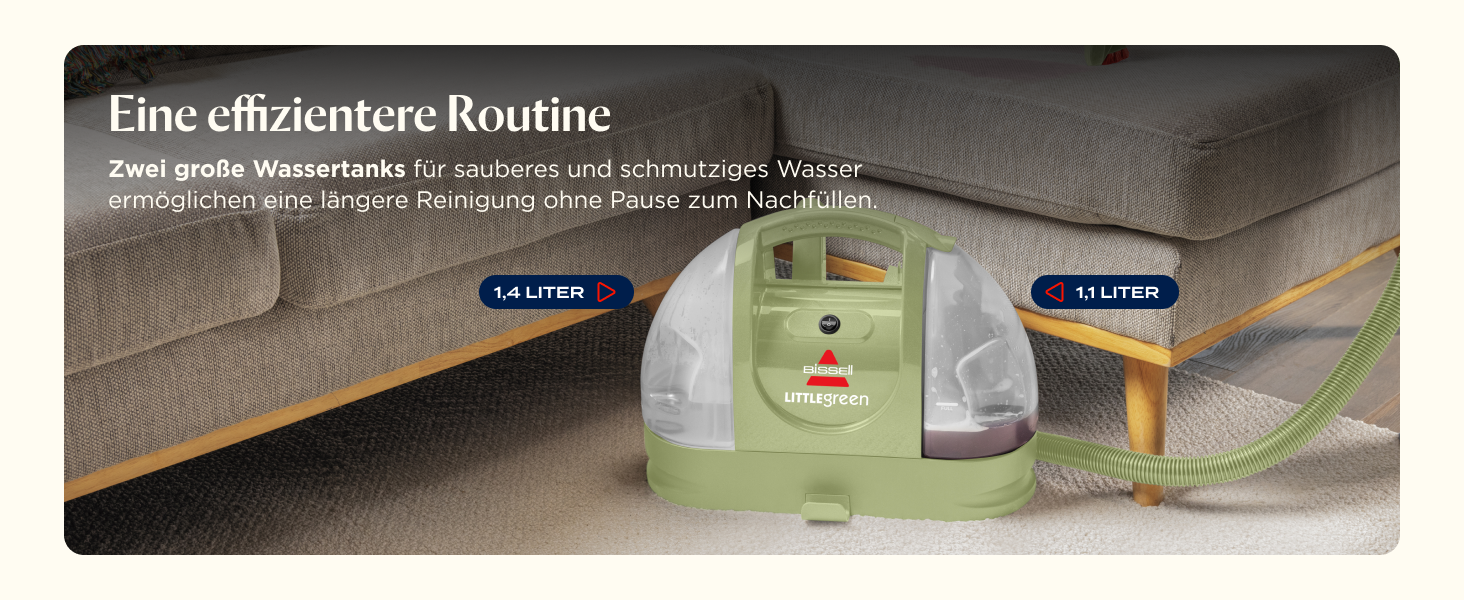 BISSELL Little Green - портативний мийник для килимів та м'яких меблів. Потужний мийник для видалення плям та бруду, для дому, авто та інших поверхонь. Модель 4098N