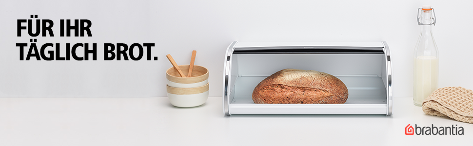 Контейнер для хліба Brabantia Rollbrotkasten з матової сталі, білий, великий