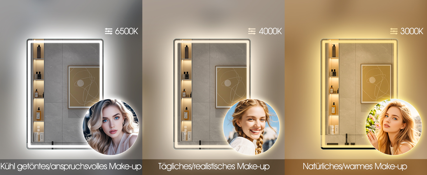 Дзеркало для ванної кімнати S'bagno з підсвічуванням Bluetooth 100x70 см, LED, антизапар, регулювання кольору, IP44