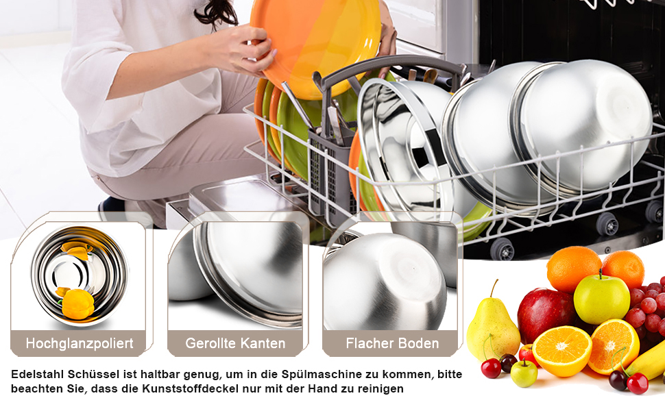 Набір місок Homikit з нержавіючої сталі, 6 штук, з кришкою, для приготування, випікання та сервірування, 6.5/4.5/2/2.5/1.5/1.2 л (Хакі, 7)