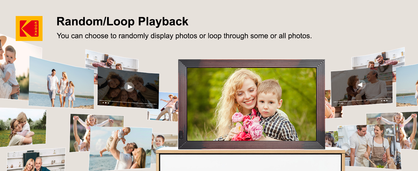 Цифровий фотоальбом Kodak 10 дюймів з Wi-Fi, 32GB, IPS HD сенсорний екран, авто-поворот, для дому та офісу