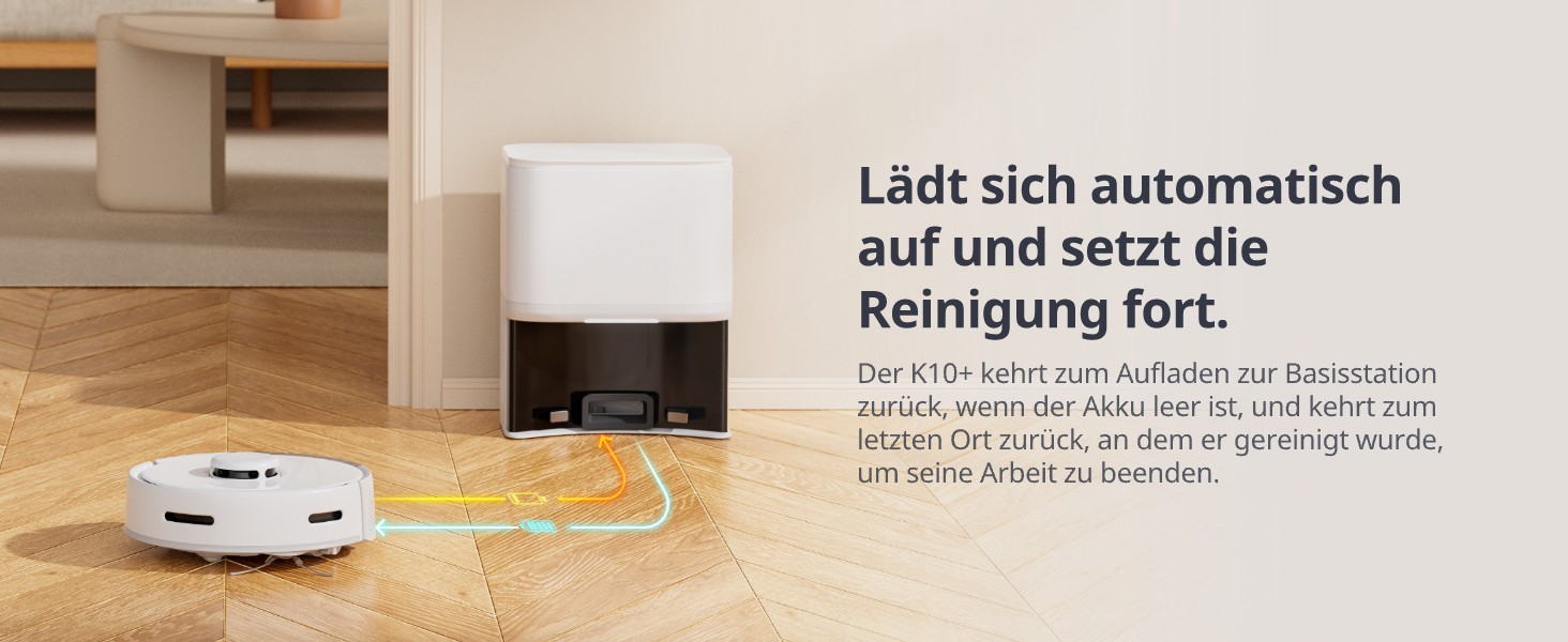 Робот-пилосос SwitchBot K10+ з док-станцією та вологими серветками, тиха робота 45dB, LiDAR-навігація, сумісний з Alexa