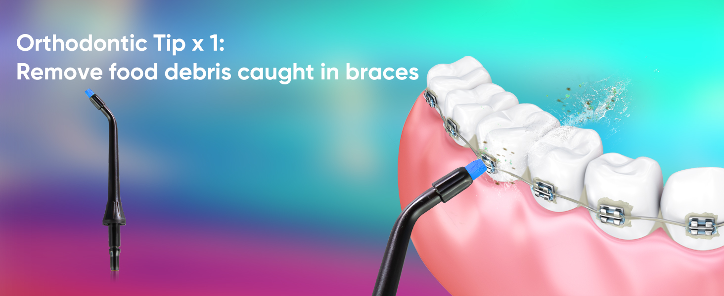 MySmile LP221: Бездротовий ірigator для зубів з UVC стерилізацією, 335 мл, OLED-дисплей, 4 режими, 8 насадок, для дому та подорожей, чорний