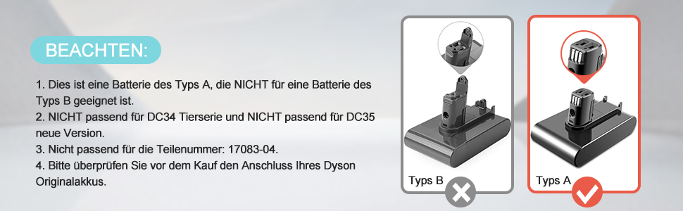 Змінна батарея EICHXO 22,2 В 4000 мАг для пилососа Dyson DC31-DC45 типу A (не для типу B)